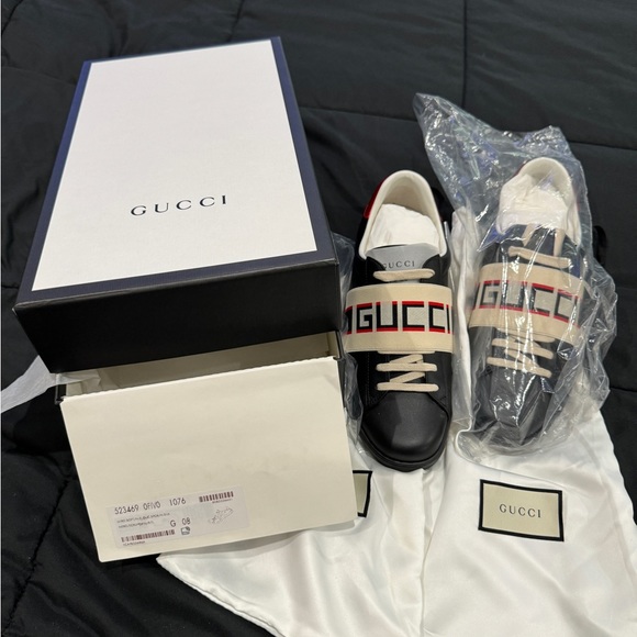 Gucci Ace Stripe Black Miro Soft Leather - Picture 6 of 7